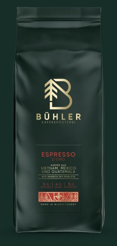 Bühler Espresso d'Oro Kaffeeverpackung